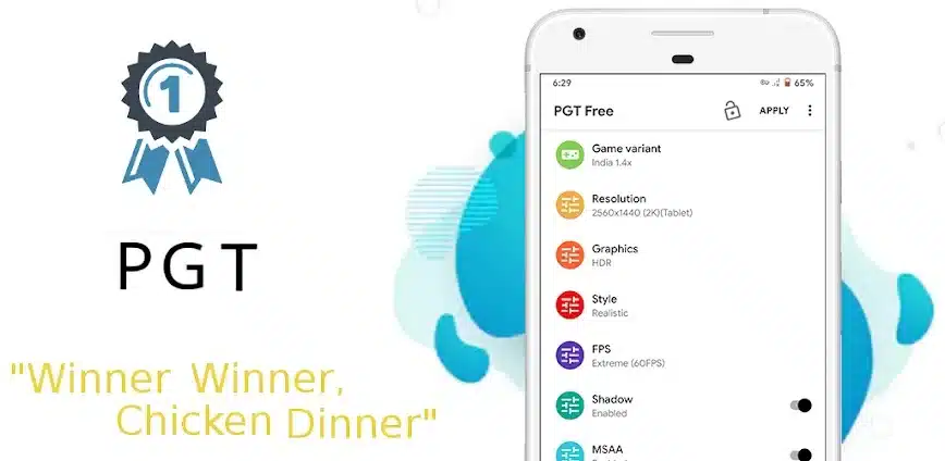 Background تطبيق PGT: GFX, Launcher لتحسين أداء الألعاب 